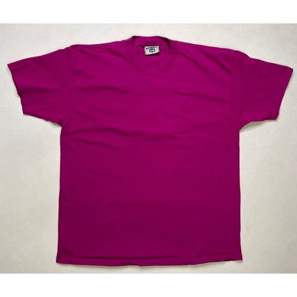 VINTAGE Lee Blank T-shirt Men XL Pink Fuchsia Short Sleeve USA 90s - Picture 1 of 5
